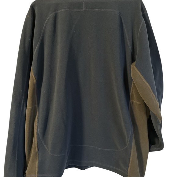 The North Face Navy Blue Fleece with Teal Accent Pocket and Dark Gray Side Panel - Picture 8 of 9